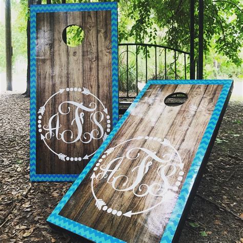 Custom Monogram Cornhole Set With Bags | Etsy