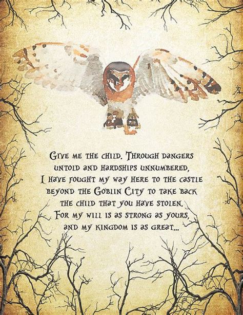 What Babe Labyrinth Goblin King Quote Snowy Owl by hellomrmoon ...