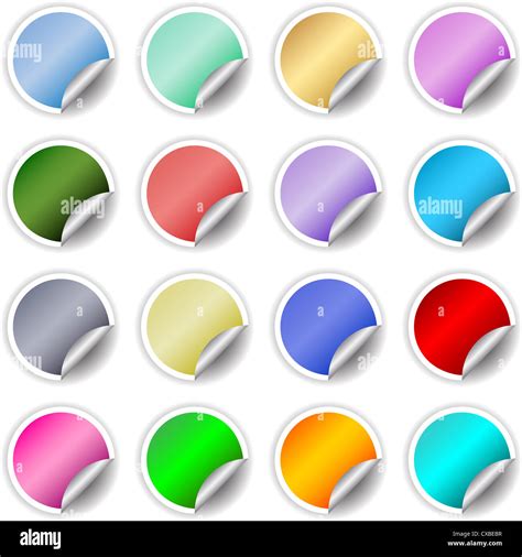 A large collection of different coloured sticky labels Stock Photo - Alamy