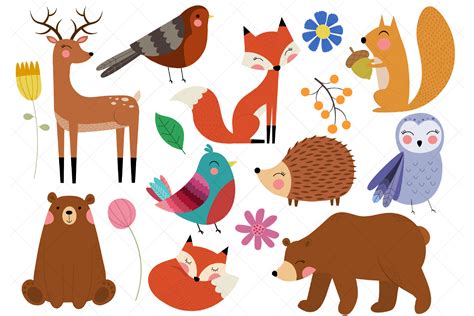 Woodland Animals Clip Art Forest Animal Graphic by ClipArtisan ...