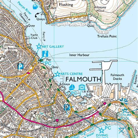 Falmouth Map Falmouth map great britain latitude & longitude: free ...