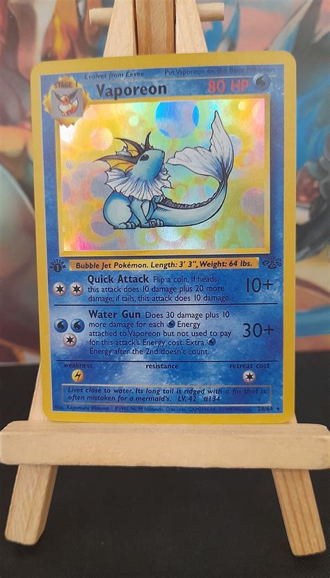 Pokémon Vaporeon Card 28/64 Jungle V2 Edition 1 Custom ANG - Etsy