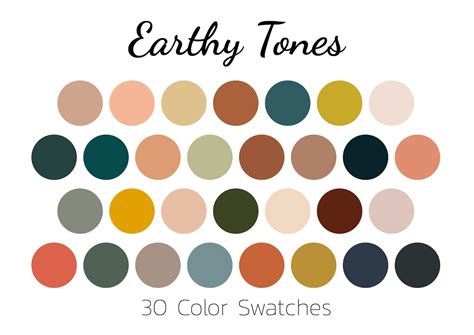 Earthy Tones, Color Swatches, Color Palette, iPad - Etsy