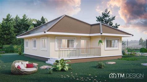 Stunning Square Shaped Bungalow with a Pyramid Hip Roof - Pinoy House Plans