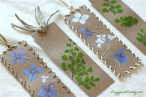 Bookmark Craft for Kids Using Pressed Flowers and Leaves - Buggy and Buddy