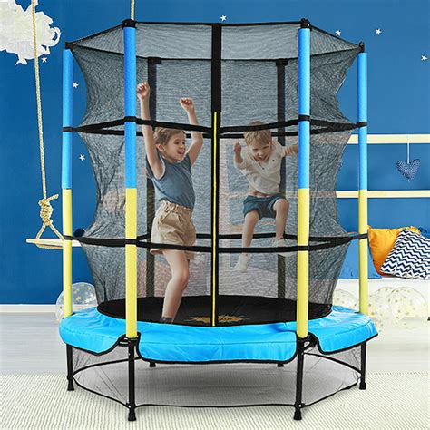 55'' Mini Children Jumping Trampoline With Enclosure Net for Kids ...