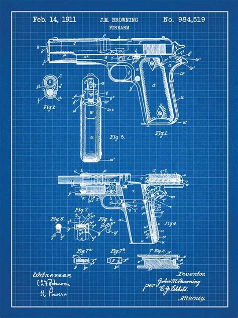 Inked and Screened - Firearm Patent Prints 18x24" | Patent prints ...