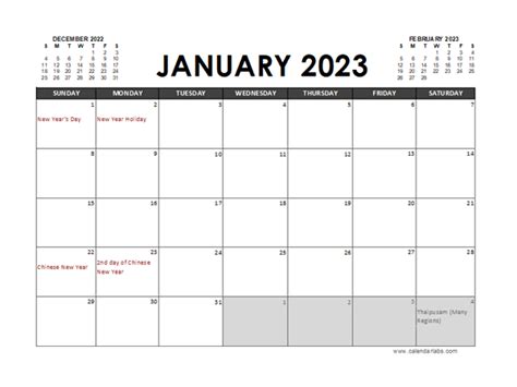 Calendar 2023 Malaysia Excel – Get Calendar 2023 Update