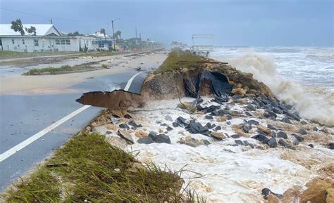 Sections of A1A in Flagler Beach Washed Out in Aftermath of Nicole ...