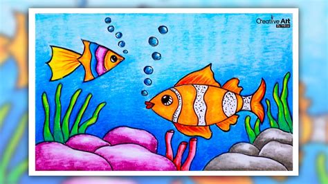 How to draw underwater scenery step by step very easy | Draw underwater ...