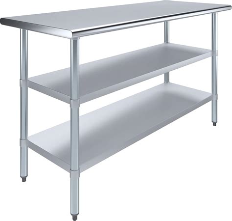 Amazon.com: AmGood Stainless Steel Work Table with 2 Shelves | NSF ...