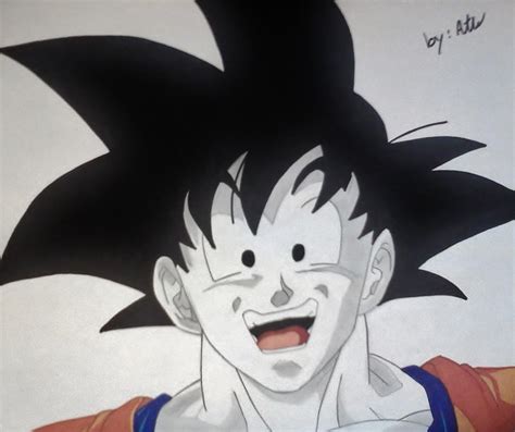 Goku laughing by WatersDBZArt on DeviantArt