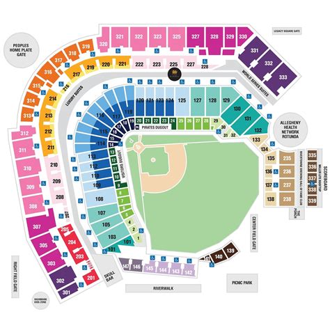 Elegant Pnc Park Seating Chart with seat numbers - Seating Chart