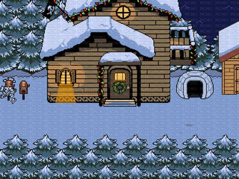 Undertale Snowdin, undertale , game , snowdin , pixel , house , snow ...