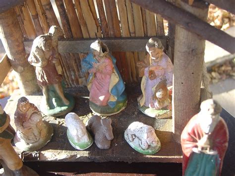 Vintage Nativity Scene Set W Figures - Etsy