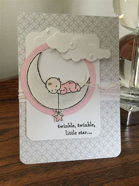 Stampin Up Moon Baby Tarjetas Baby Shower Niña, Baby Shower Cards, Baby ...