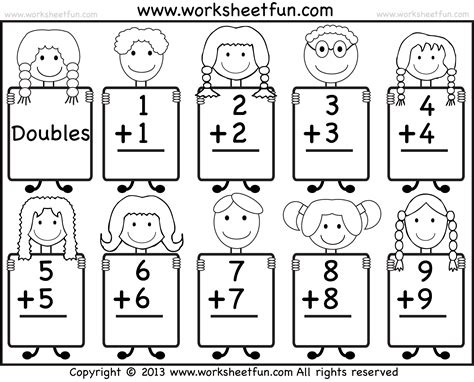 Free Printable Doubles Facts Worksheets - Printable Word Searches