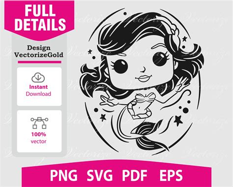 Sirenita Ariel Vector Funko Pop Sirenita Light Vector SVG ...