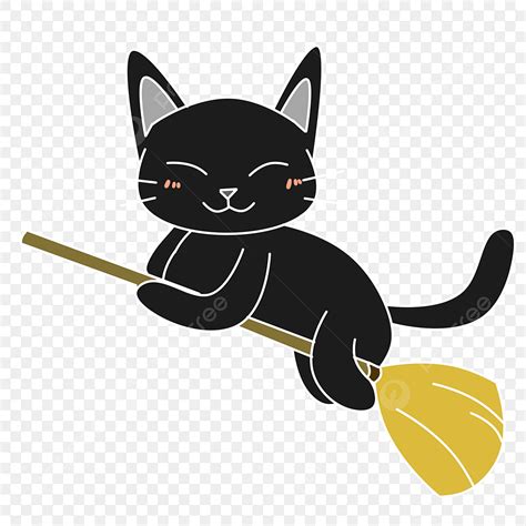 Halloween Elements PNG Picture, Cute Cartoon Fresh Halloween Black Cat ...