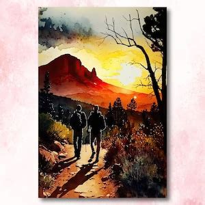 Watercolor Sedona Arizona Sunset Art Print Southwest Wall Art Landscape ...