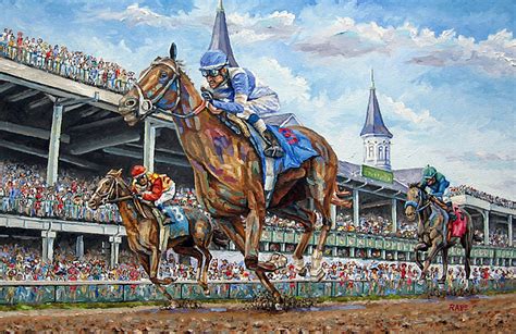 Kentucky Derby - Horse Racing Art Greeting Card by Mike Rabe