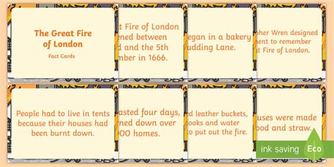 Amazing The Great Fire of London Fact Cards (Teacher-Made)