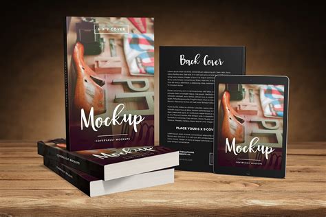 Paperback Books & Tablet Mockup — Free Mockup World