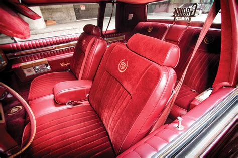 1983 cadillac coupe deville red velour interior 004 - Lowrider