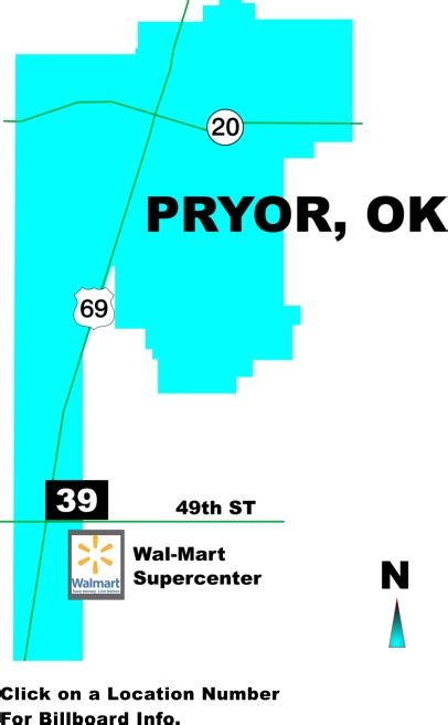 Pryor, OK map - Gordon Outdoor Advertising LLC