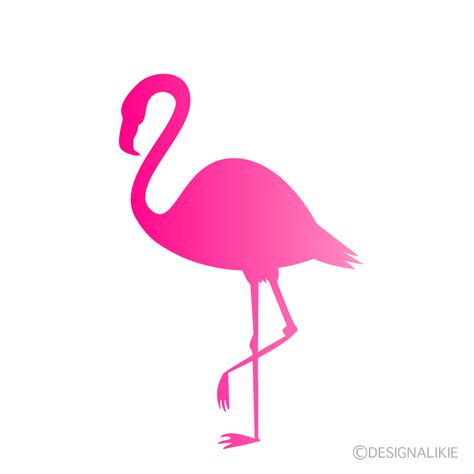 Standing Flamingo Pink Silhouette Clip Art Free PNG Image｜Illustoon