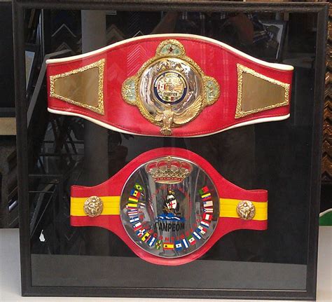 Framed boxing belts in a custom framed shadow box. Custom framed by ...