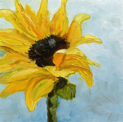 ART FOR LIFE: "Sunflower in Oil" original oil painting mini on ...