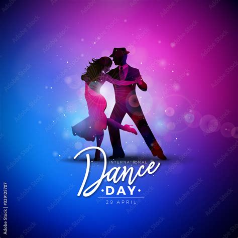 International Dance Day Vector Illustration with tango dancing couple ...