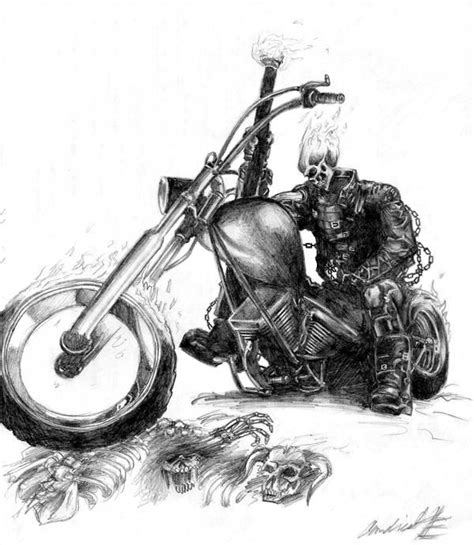 Ghost Rider Bike Drawing