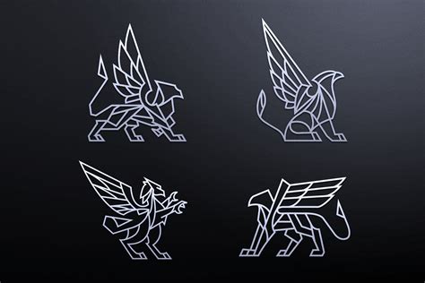 Set of griffin logos #Ad , #sponsored, #printing#branding#easily#add ...