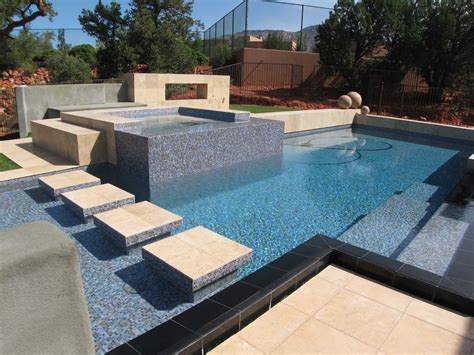 Laticrete Conversations: Incredible Glass Mosaic Tile & Travertine Pool