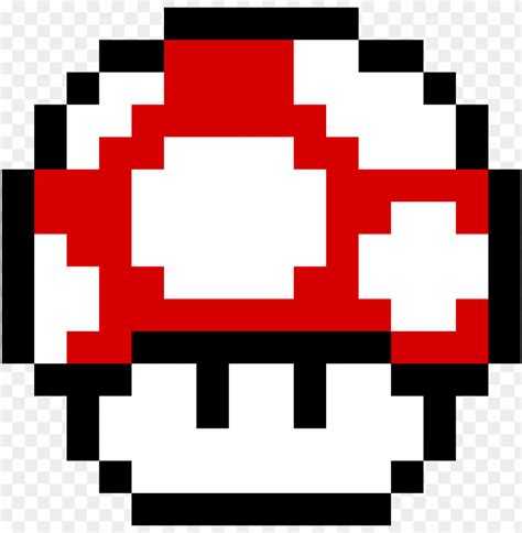 mario red mushroom - toad mario pixel art PNG image with transparent ...