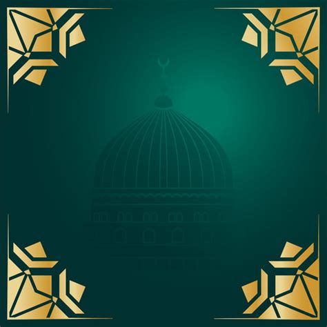 Green Background Of Arabic Islam With Geometric Decorations, Background ...