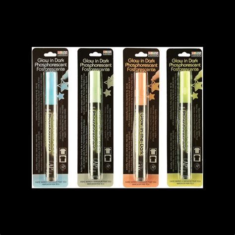 Marvy Uchida Set of 4 DecoFabric Glow in the Dark Markers