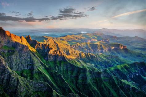 Drakensberg Amphitheatre in South Africa Stock Photo - Image of ...