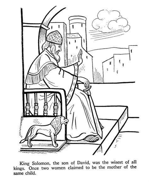 King Solomon Bible Story Coloring Page Solomon Bible, King Solomon ...