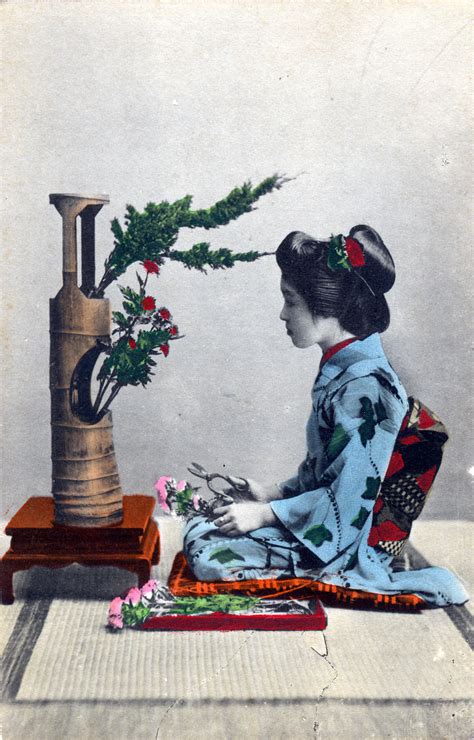 Ikebana (flower arrangement), c. 1910. | Old Tokyo