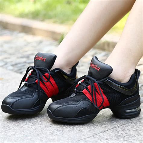 Black Red Air Cushion Mesh Dancing Sneakers Jazz Dance Shoes DS14 203 ...