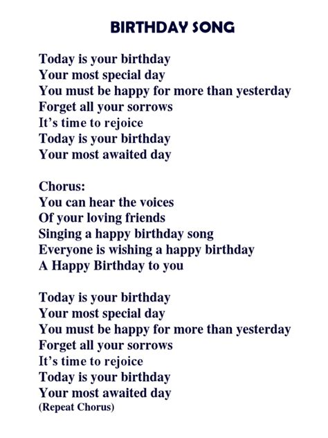 Happy Birthday Song Lyrics | The Cake Boutique