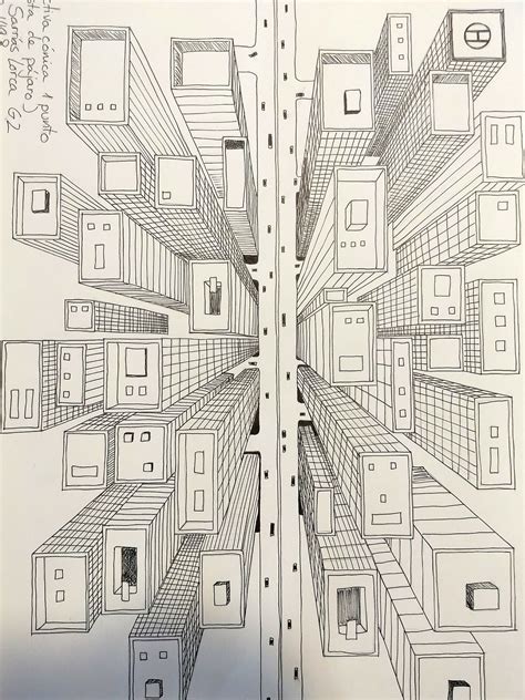 a drawing of several buildings in the middle of it