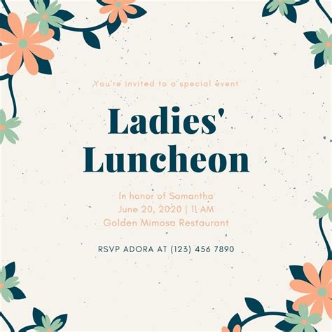 Free custom printable luncheon invitation templates | Canva