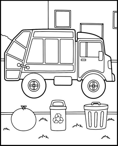 Garbage truck coloring page recycling - Topcoloringpages.net