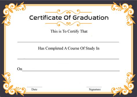 Certificate Of Graduation High School | Certificate Of