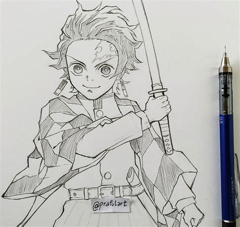 My sketch of Tanjiro Kamado! : r/AnimeART