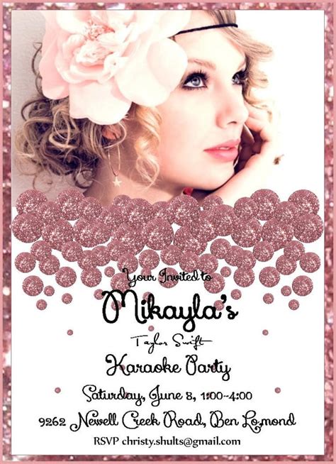 Taylor Swift Birthday Party Invitations | FREE Invitation Templates ...